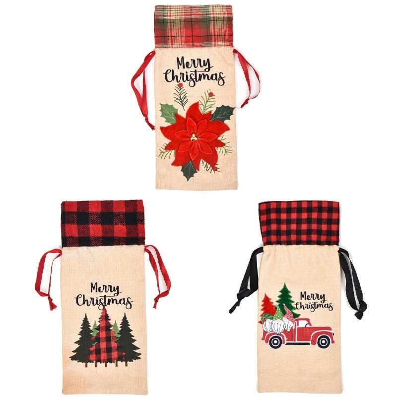 Creative Christmas Wine Bottle Bag for Elderly Dining Table Decoration | Home & Kitchen Decorations