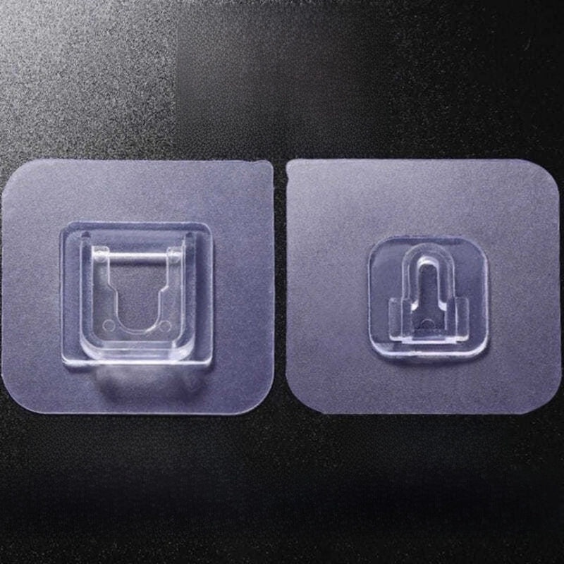 Transparent Seamless Sticky Hook Strong Adhesive Non-Permanent Plastic Hanger for Bathroom Kitchen|Home Organization Accessories