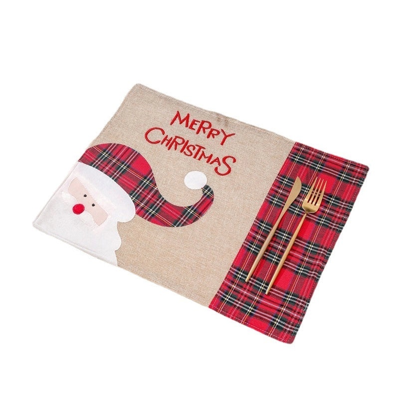Festive Reindeer Print Cloth Table Mat for Christmas Party|Home Decor & Table Accessories