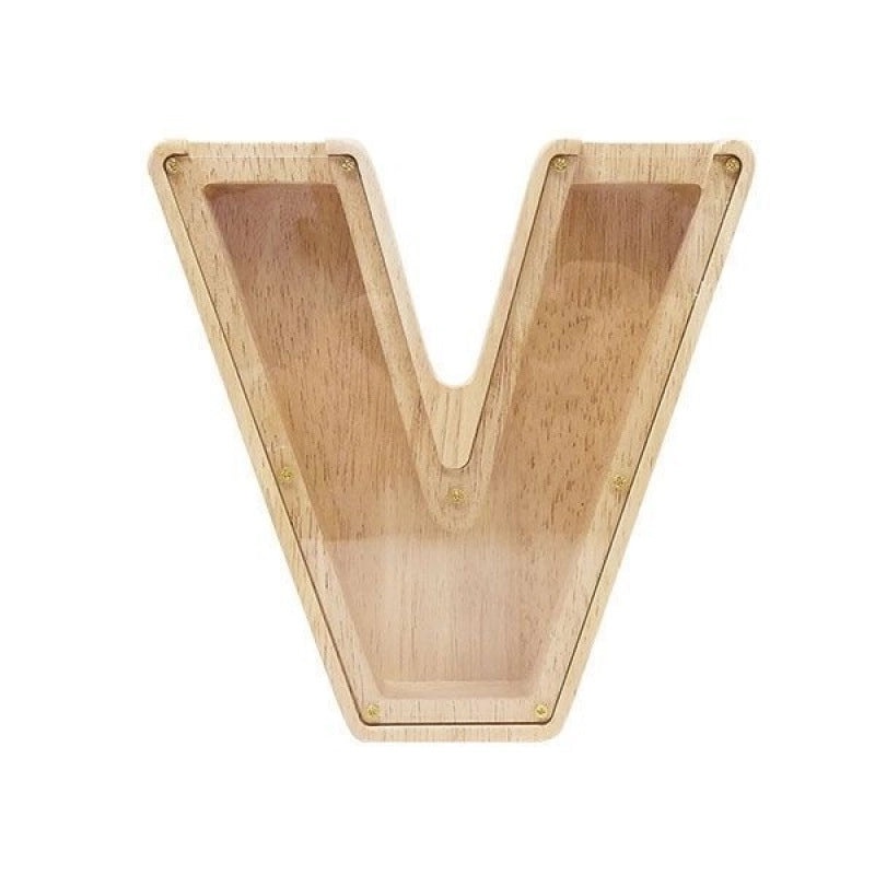 Personalized Wooden English Letter Piggy Bank Coin Cash Box|Home Decor & Storage