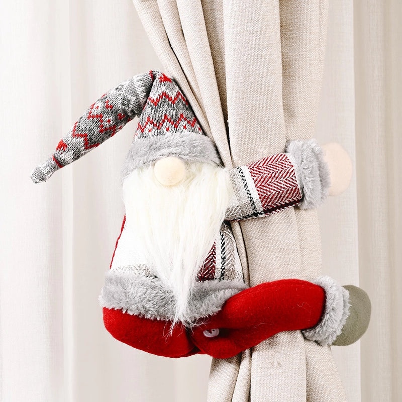 Christmas Lattice Forest Elderly Doll Curtain Buckle Decorative Pendant | Home Decor Accessories