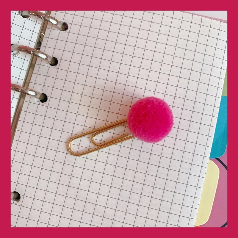 Cute Japanese Metal Paper Clip Bookmark with Colorful Candy Hairy Ball Pin for Students and Office Supplies|Stationery