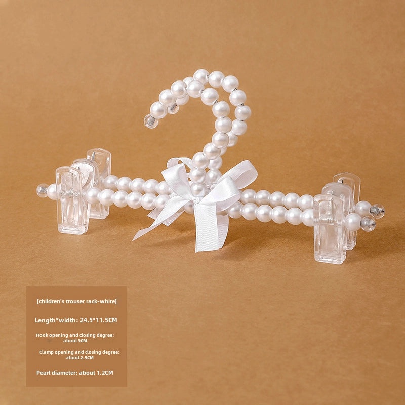 European Pearl Bowknot Children's Clothes Hanger with Pearl Pants Clips|Home & Living > Storage & Organization > Clothes Hangers