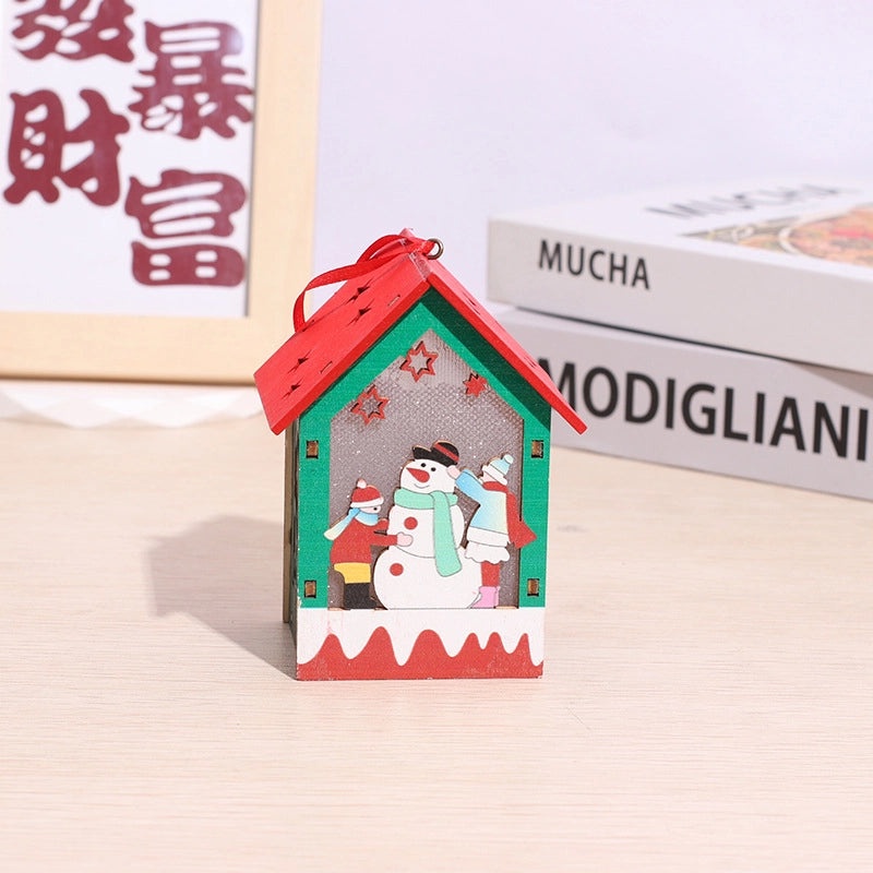 Festive Wood Color Block Ornament Cozy Holiday Decor|Home Decor & Holiday Accessories