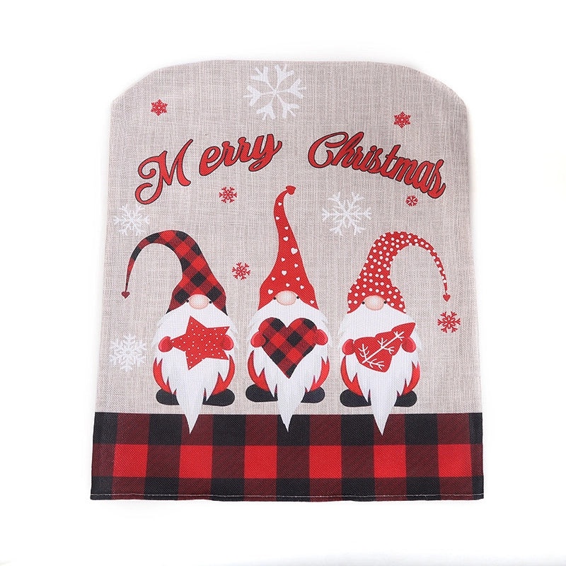 Christmas Santa Claus Linen Chair Cover Nonwoven Holiday Party Decoration|Home & Living > Holiday Décor > Christmas Decorations