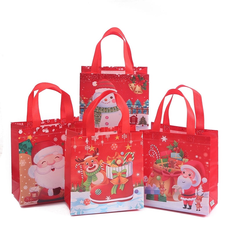 Christmas Nordic Style Santa Claus & Snowman Nonwoven Gift Bags for Christmas Party Wrapping|Christmas Wrapping Supplies