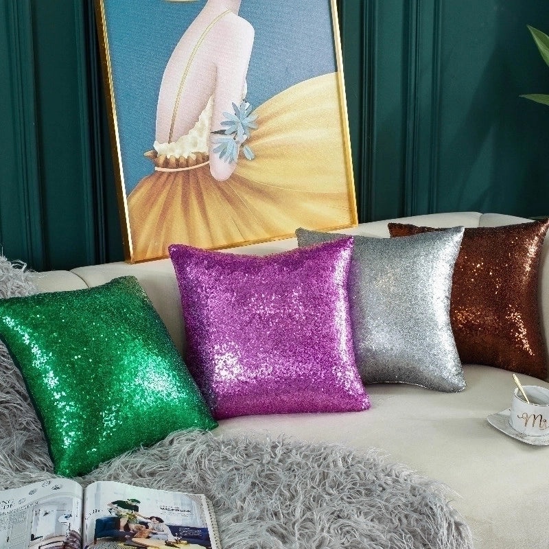 Elegant Vintage Solid Color Sequin Pillow Covers|Home Decor Pillows