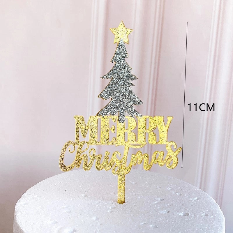 Christmas Tree Letter Acrylic Cake Toppers Party Decorations | Cake Decorating Supplies