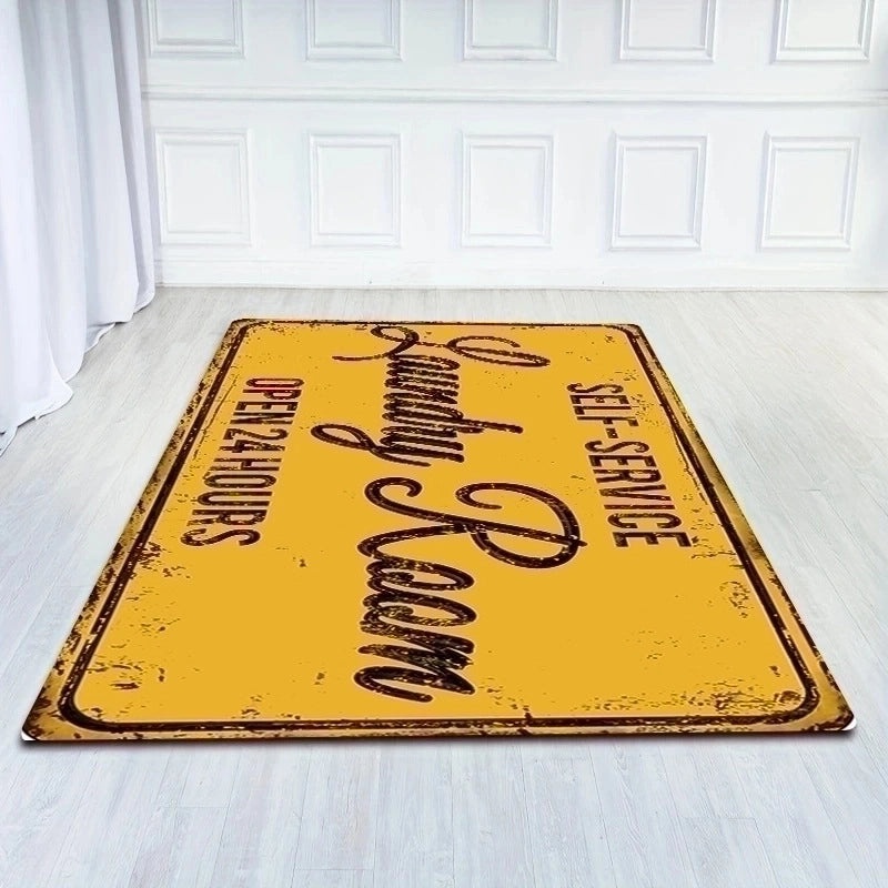 Vacation Style Polyester Area Rug with Letter Print|Home Decor & Rugs