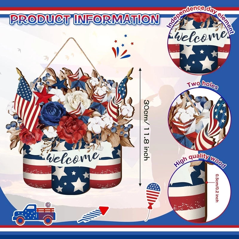 Retro American Flag Wooden Decor for Independence Day|Home Decor