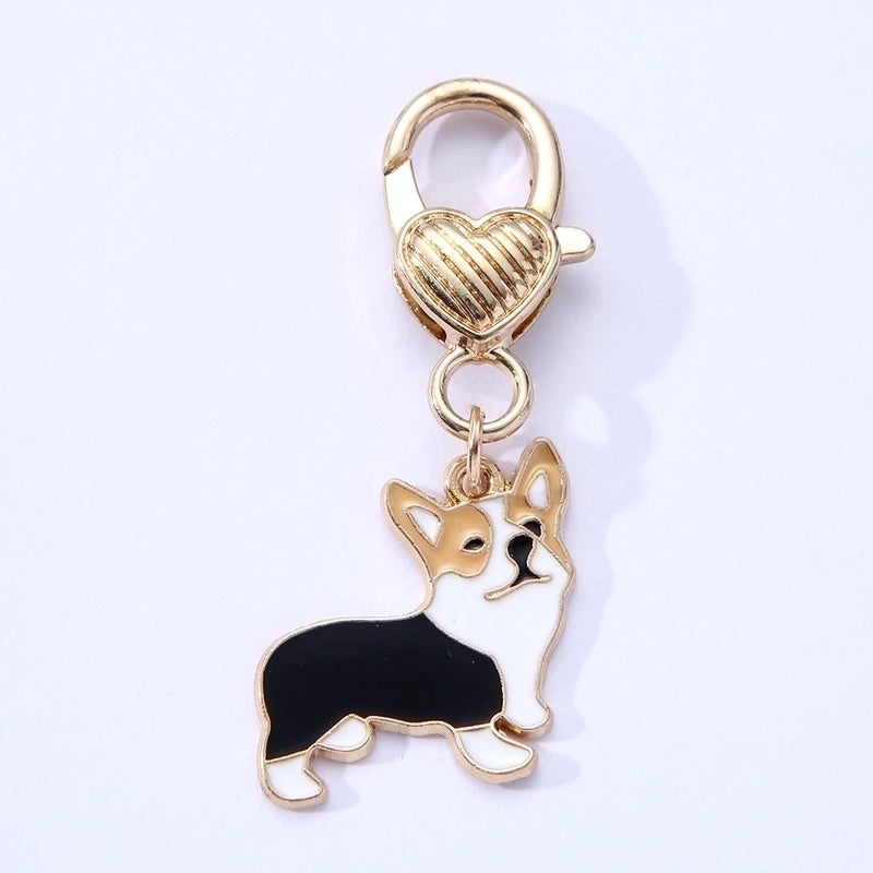 Adorable Dog Shaped Alloy Pendant with Glossy Drip Oil Finish | Pet Jewelry Accessories