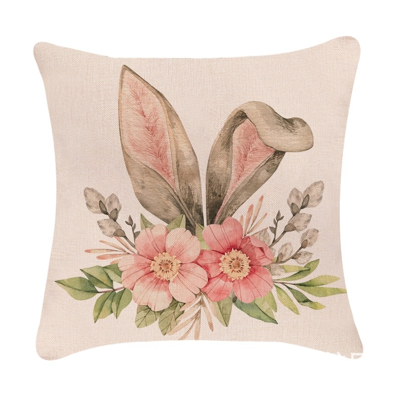 Minimalist Easter Rabbit Linen Pillow Covers for Couch and Sofa Decor | Home Decor Accessories