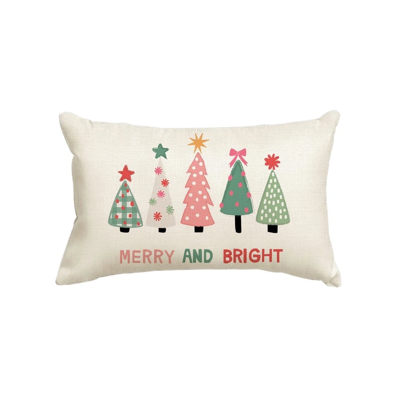 Christmas Holiday Linen Pillow Covers for Couch & Sofa | Home Decor