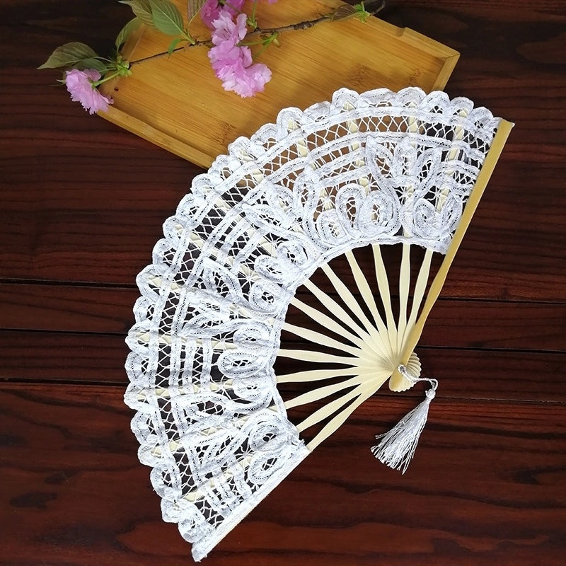 Vintage Bamboo Lace Folding Hand Fan 1 Piece|Accessories & Fashion