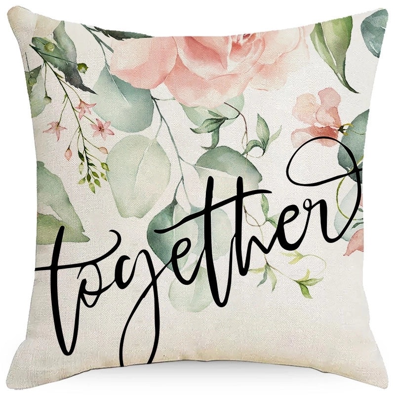 Rustic Floral Linen Pillow Covers | Home Decor & Bedding