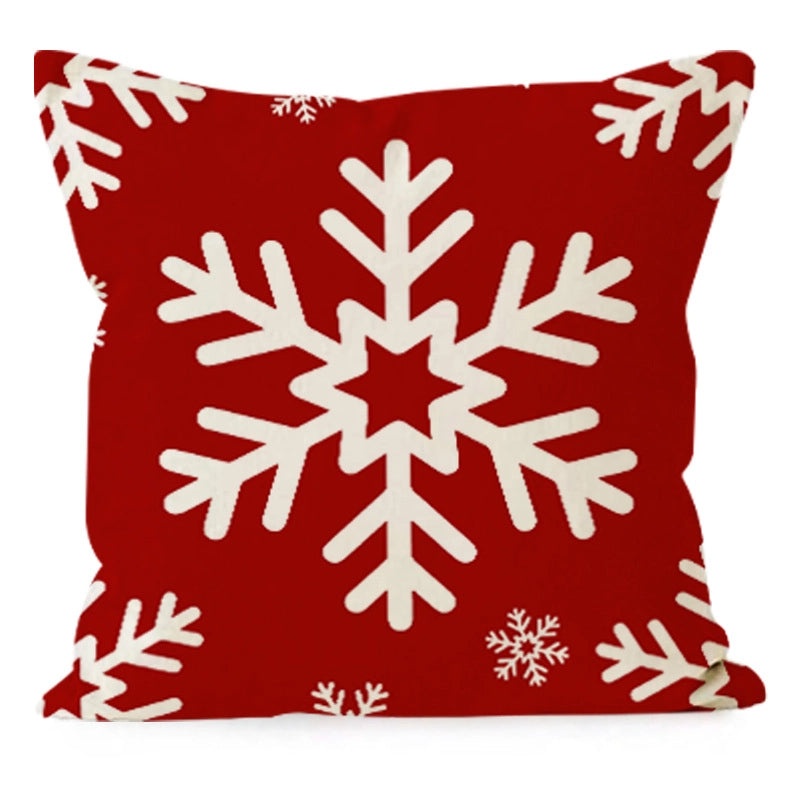 Nordic Christmas Linen Pillow Covers with Snowflake & Letter Design | Home Decor & Pillows