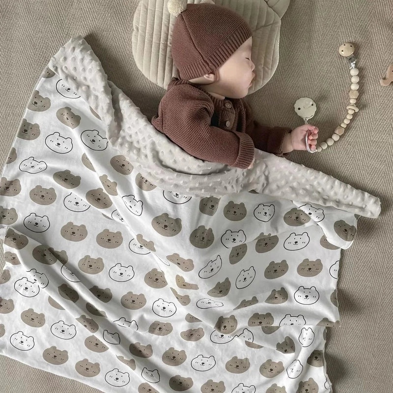 Cozy Bear-Themed Cotton Blanket for Adults and Kids|Home Textiles and Bedding