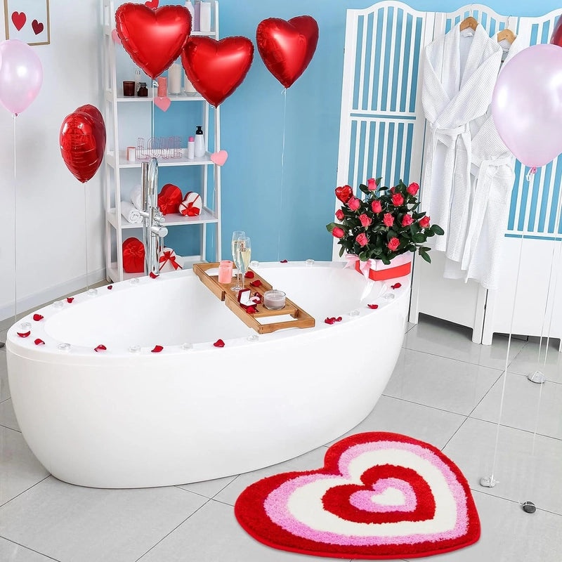Valentine's Day Casual Elegant Heart Letter Shaped Polyester Bath Mat Rug|Home Decor & Bath Accessories
