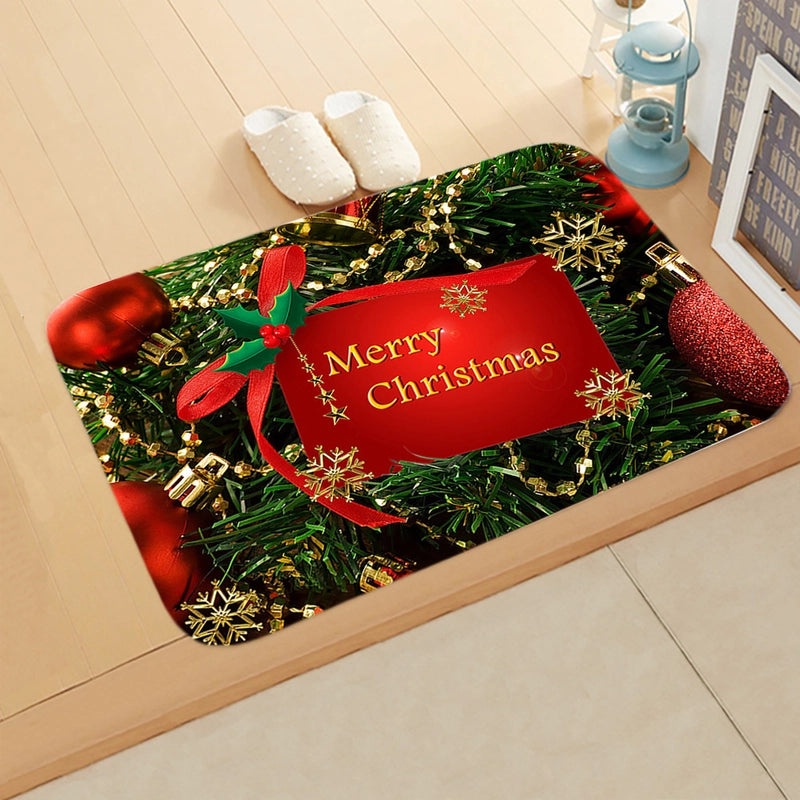Festive Santa Claus Flannel Floor Mat for Holiday Decor|Home Decor