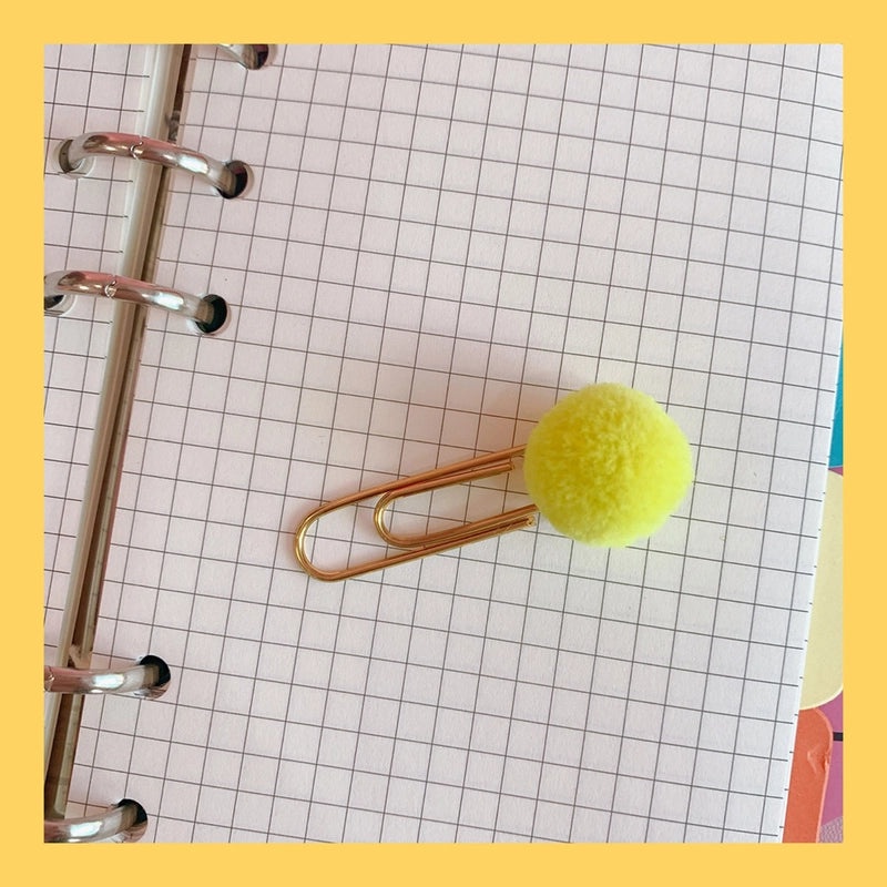Cute Japanese Metal Paper Clip Bookmark with Colorful Candy Hairy Ball Pin for Students and Office Supplies|Stationery