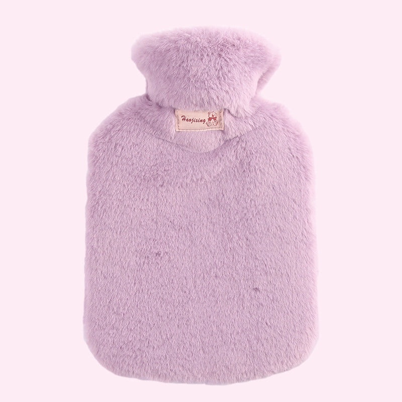 2L Large PVC Hot Water Bag with Imitation Rabbit Wool Flannel Cover, Hand Warmer and Hot Compress | Winter Accessories