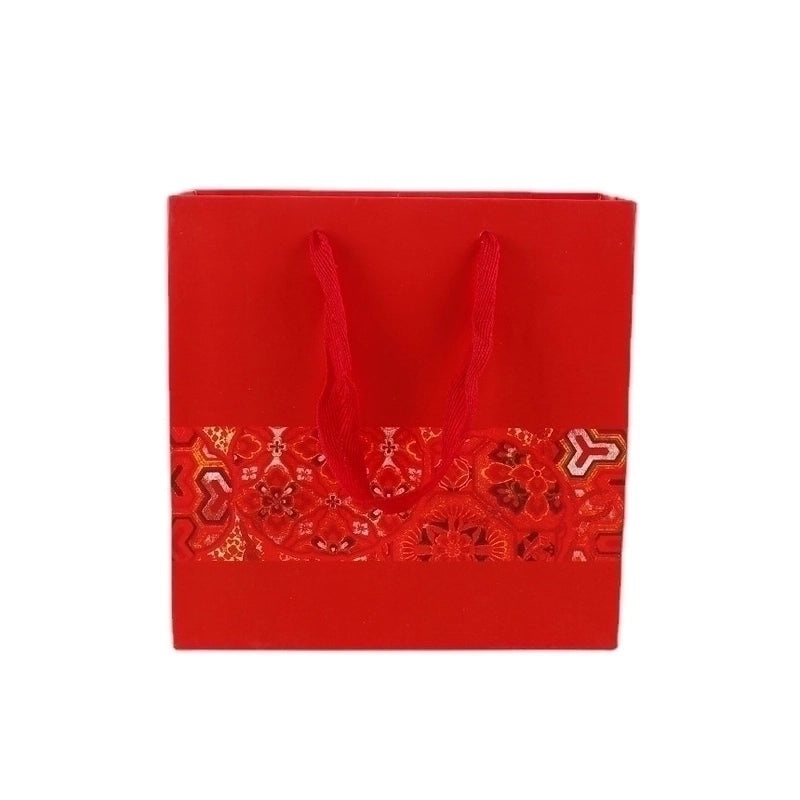 Red Festive Gift Bag Portable Paper Packaging Return Gift Bag | Gift Bags & Packaging