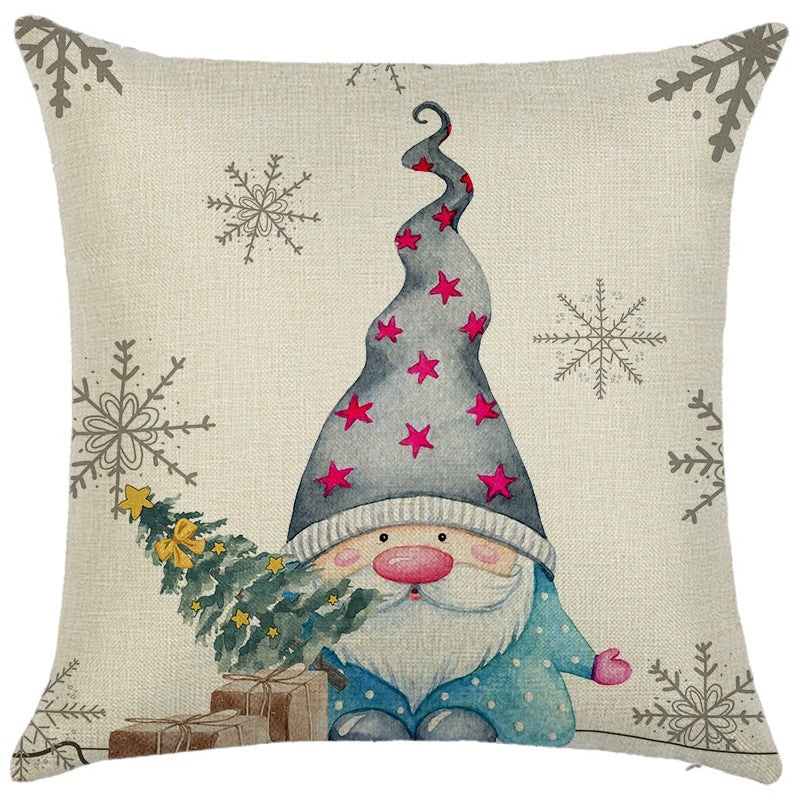 Light Blue Christmas Cartoon Pillow Cover Holiday Home Decor Cushion Cover|Home Decor Pillow Covers