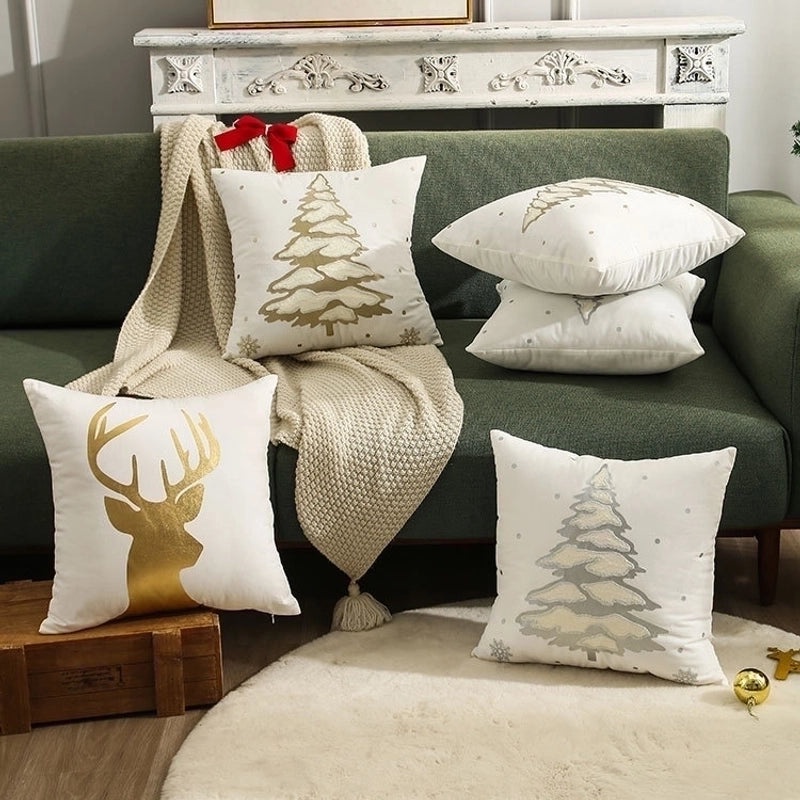 Christmas Tree and Reindeer Plush Pillow Covers|Home Decor Pillows