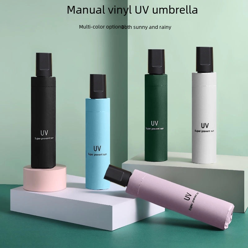 Creative UV Protection Folding Umbrella Large Vinyl Dual-use for Sun and Rain with Custom Printing|Umbrellas & Rain Gear