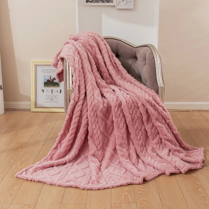 Cozy Solid Color Lambswool Fleece Blanket for All Seasons|Home Textiles & Bedding