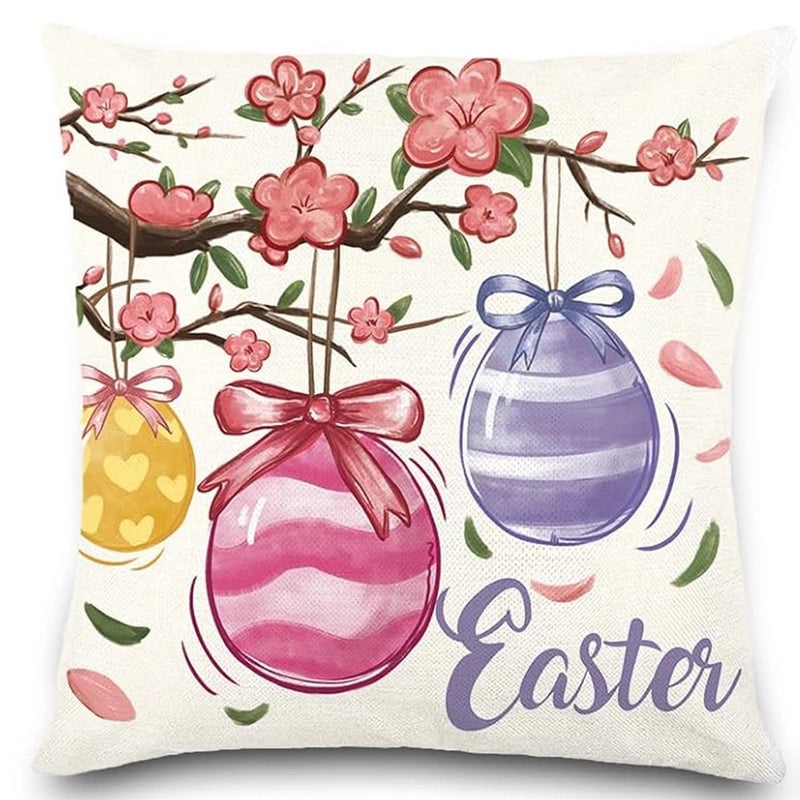 Cute Easter Rabbit Linen Pillow Covers for Couch Sofa Decor | Home Decor Bedding & Pillows
