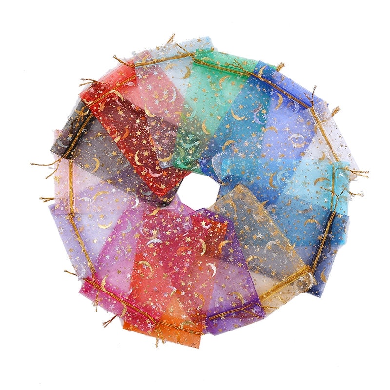 Elegant Star and Moon Organza Wrapping Bags for Daily Gifts|Gift Wrapping Supplies