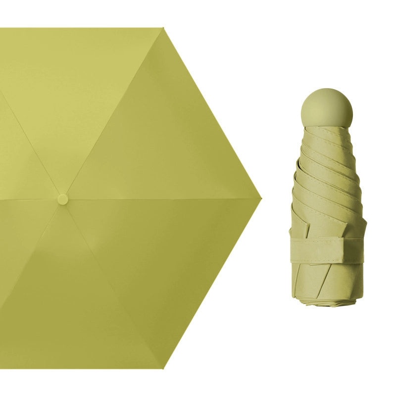 Mini Five-Fold Compact Umbrella | Portable Sun Shade Pocket Umbrella for Sun Protection with Custom Logo | Gifts & Promotional Products