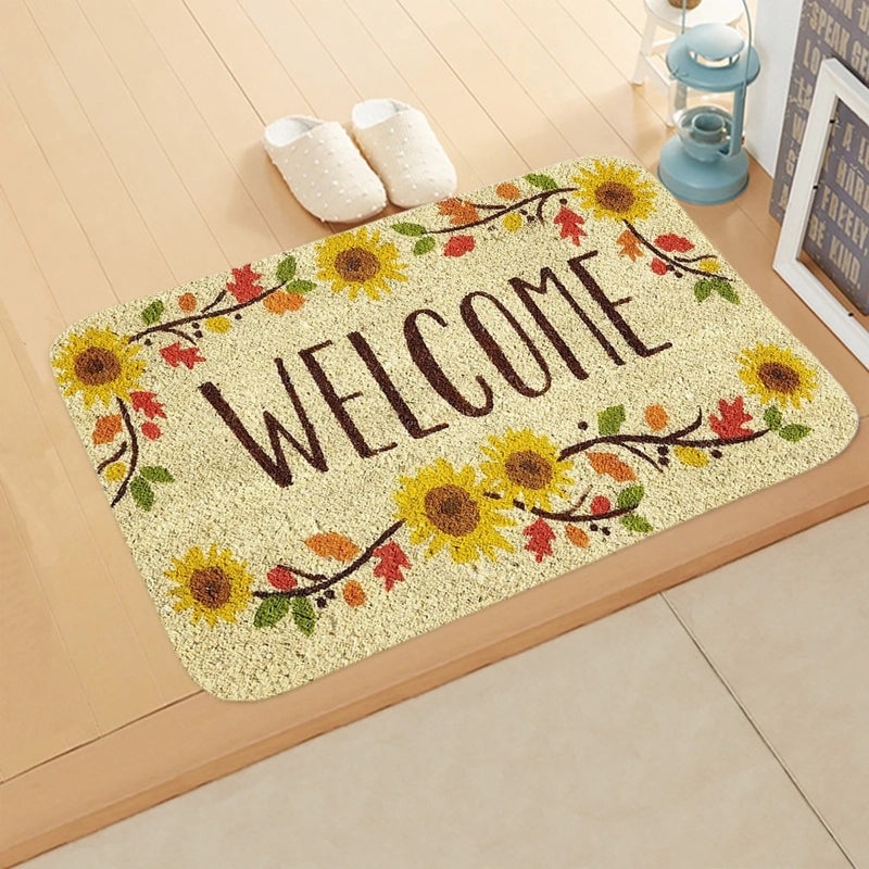 Rustic Letter Print Flannel Floor Rug | Home Decor & Flooring