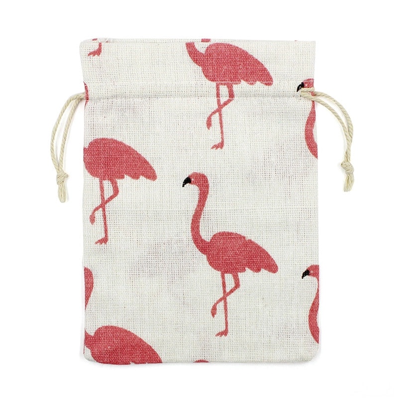 Stylish Printed Cotton Linen Cosmetic Pouch with Hand Strap for Travel Storage|Cosmetic Bags & Cases