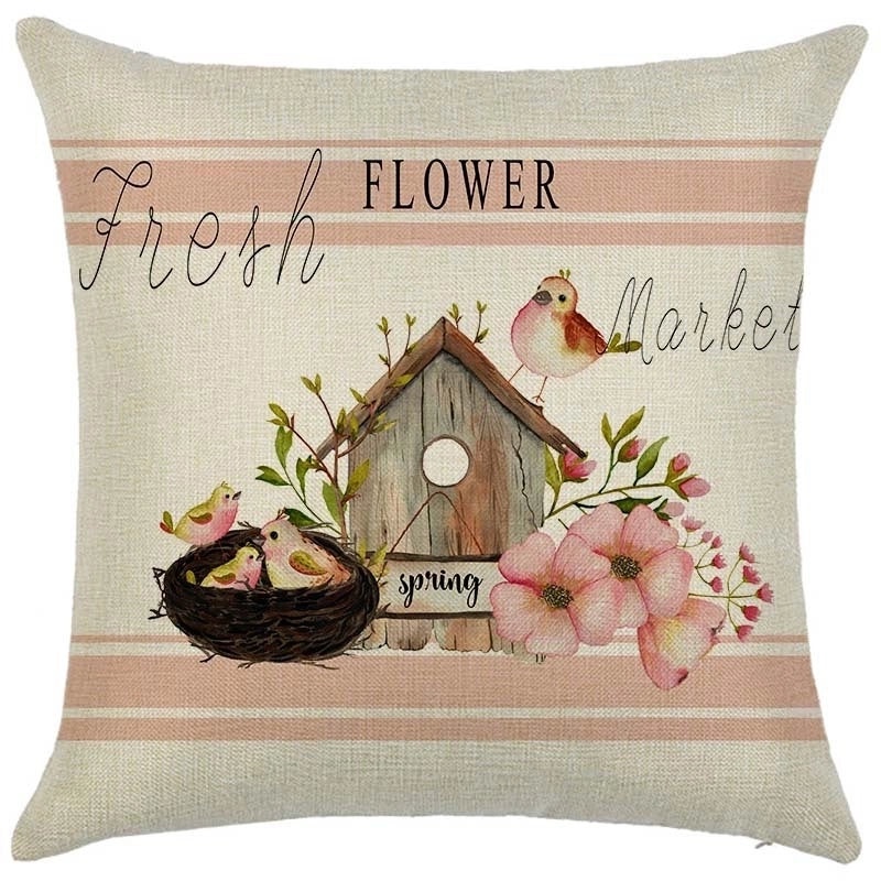 Rustic Floral Linen Pillow Covers | Home Decor & Bedding