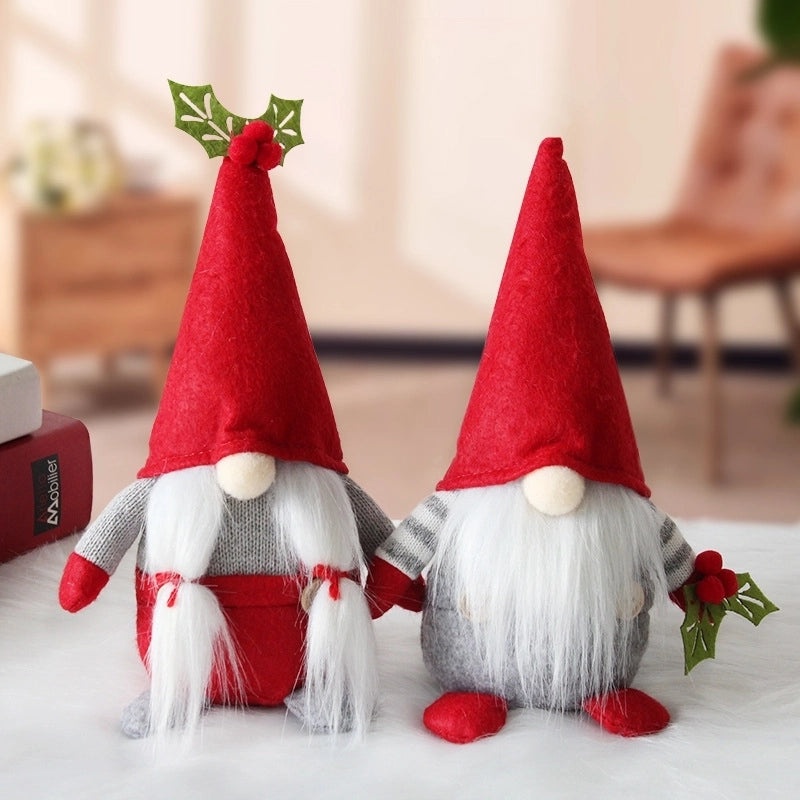 Hong Kong Love Cherry Faceless Old Doll Plush for Window Display Standing Dwarf Scene Layout|Home Decor & Collectibles