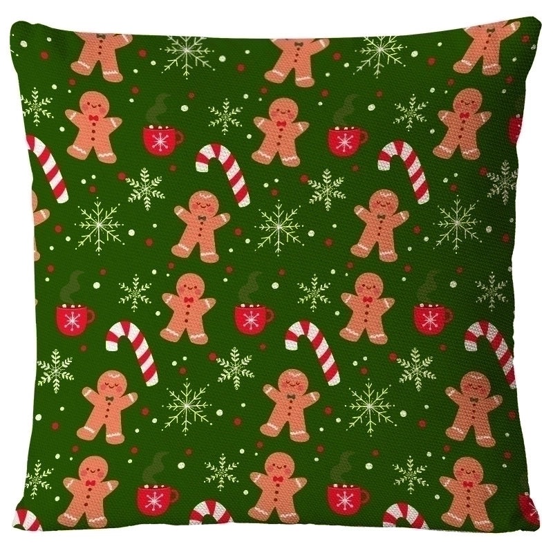 Festive Santa Snowman Linen Pillow Covers for Couch Sofa Holiday Home Decor | Home Decor & Pillows