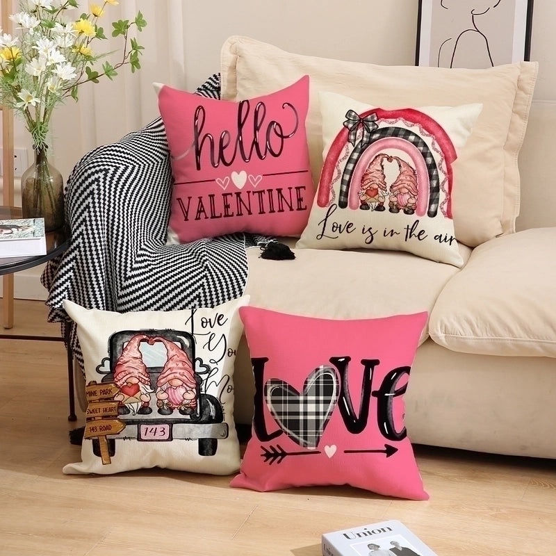 Retro Heart-Shaped Linen Pillow Covers Cute Decorative Cushion Cases|Home Decor Pillows