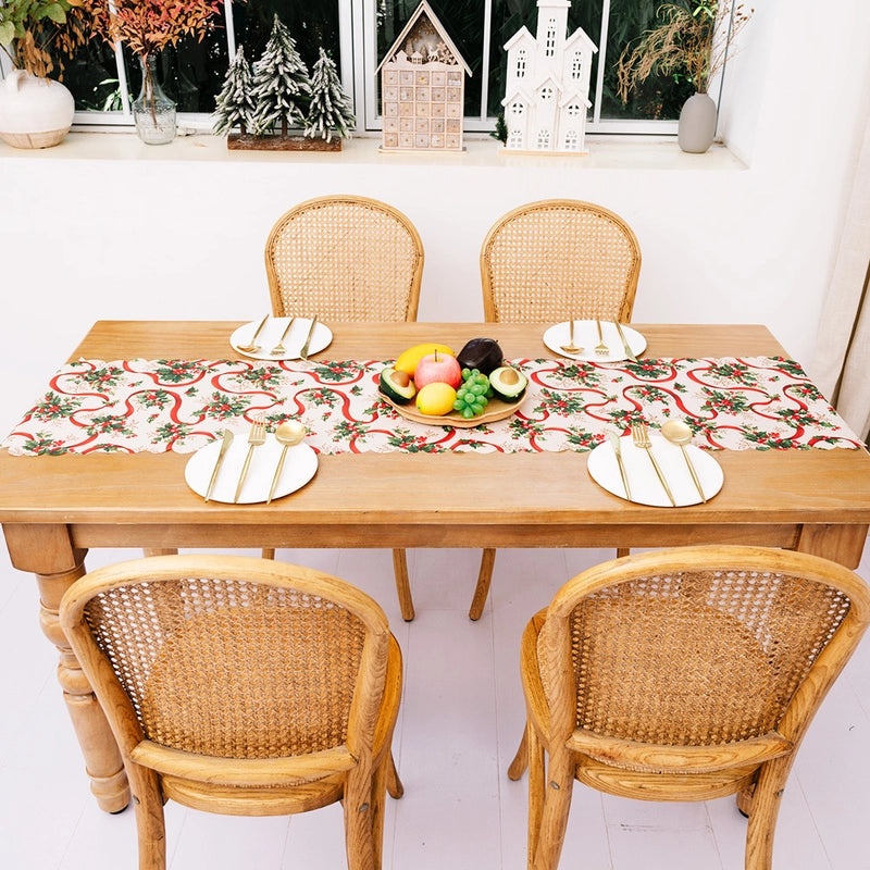 Festive Santa Claus Floral Indoor Tablecloth for Christmas Decor|Home Decor & Table Linens