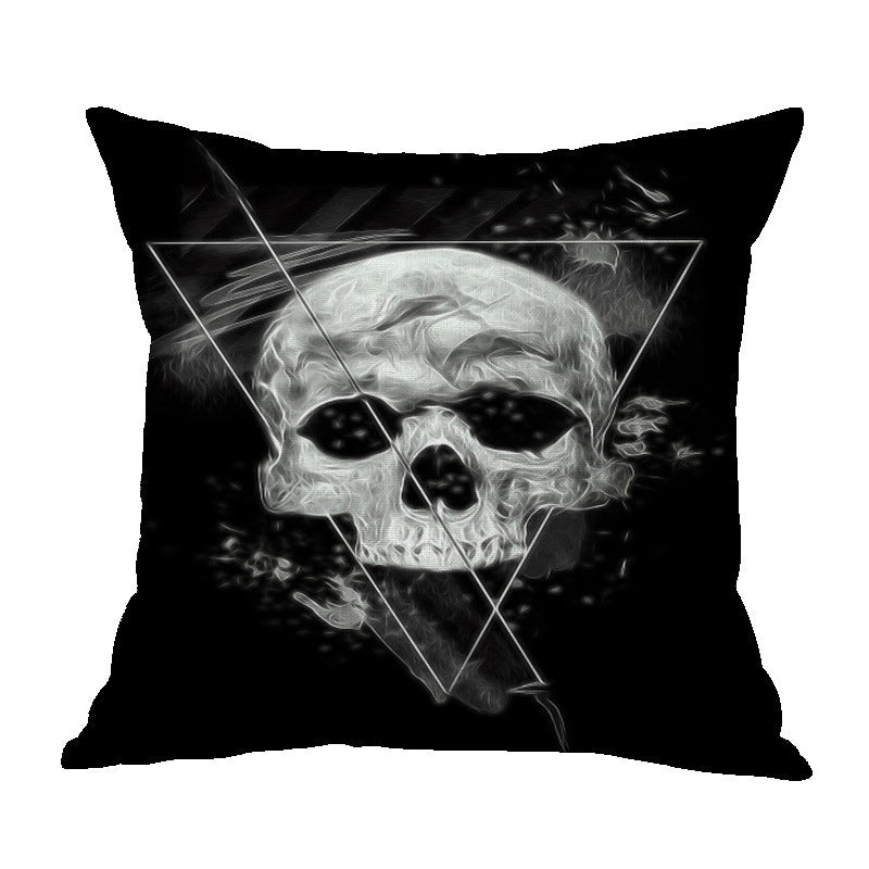 Halloween Punk Skull Linen Pillow Covers for Couch Sofa Decorative Throw Pillowcases|Home Decor & Pillows