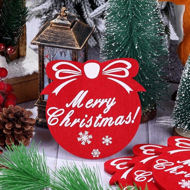 Festive Red Felt Christmas Coaster Heat Insulation Absorbent Decorative Placemat Tea Mat|Home & Kitchen Accessories