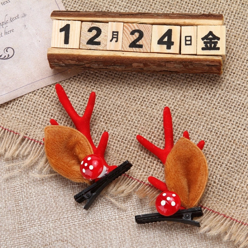Christmas Cartoon Bow Knot Antlers Hairpin Korean Minimalist Festival Party Accessory|Hair Accessories