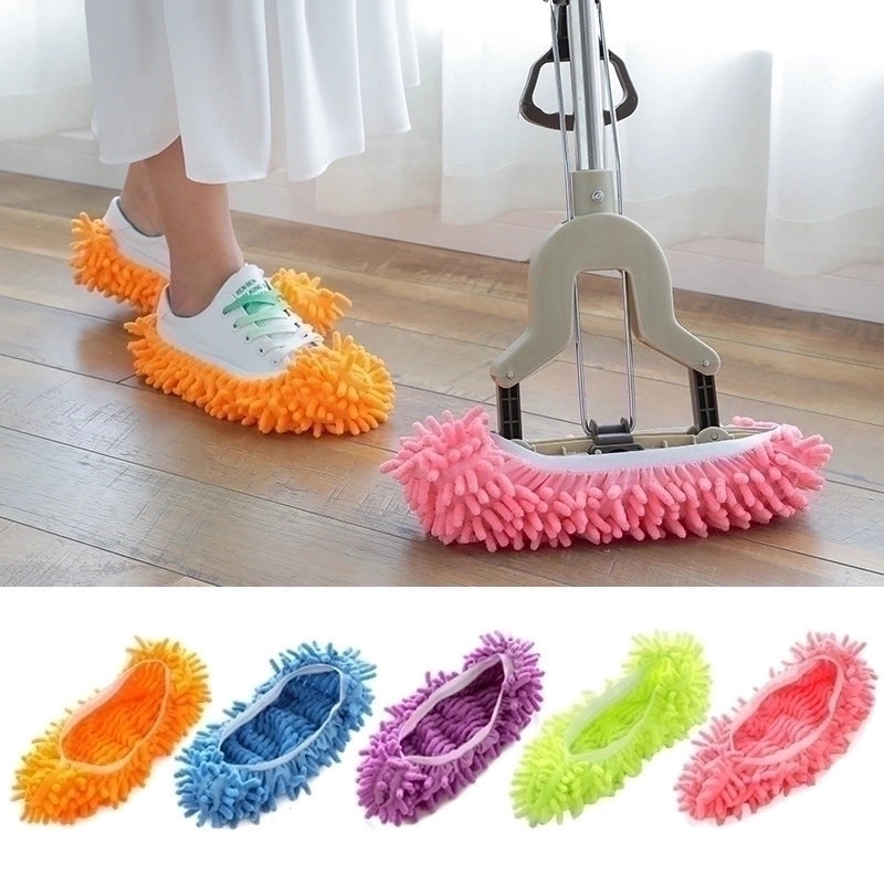 Chenille Loafer Mop Shoe Cover Removable Washable Floor Cleaning Slippers | Home Cleaning Accessories