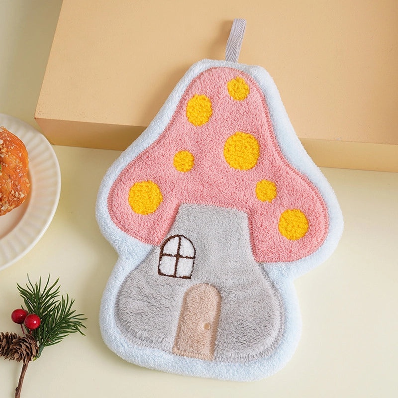 Minimalist Classic Mushroom Coral Fleece Towel Soft and Absorbent|Home & Living Towels