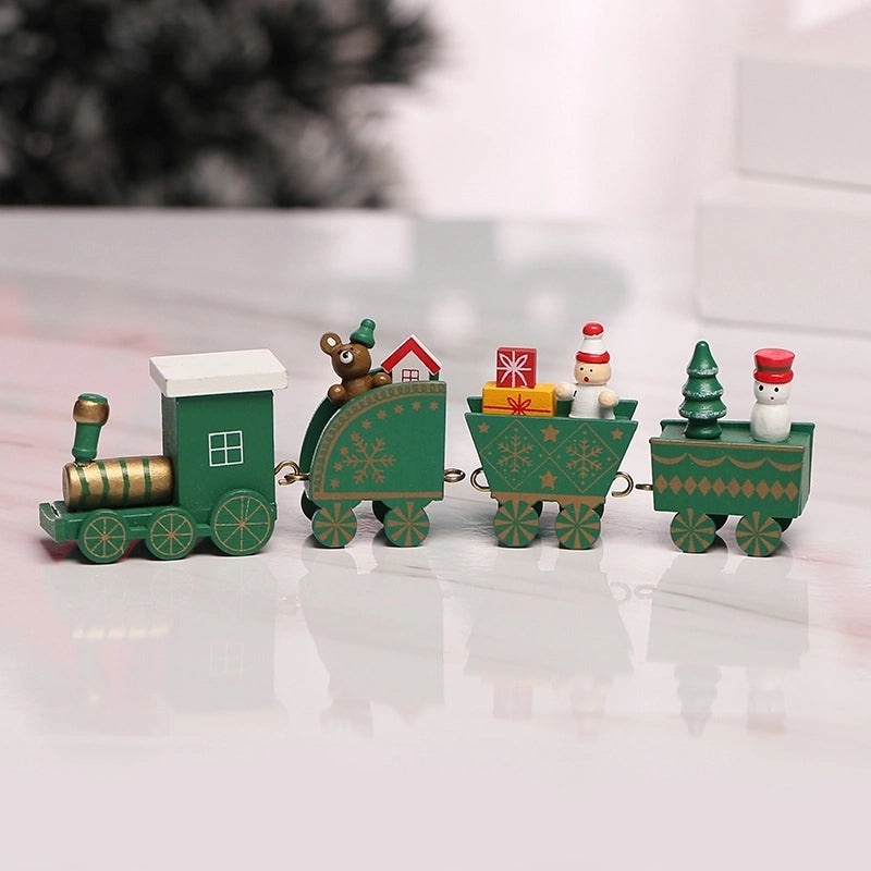 Festive Wooden Christmas Tree Train Gift Box for Indoor Decoration|Home Decor & Holiday Ornaments