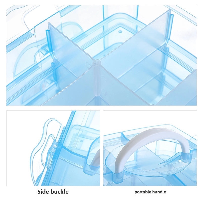 Transparent Plaid Portable Jewelry Storage Box for Earrings Necklace Rings Hair Accessories | Jewelry Storage Boxes