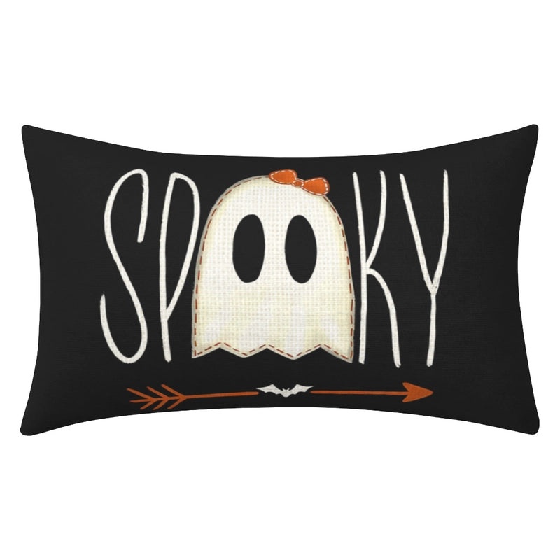 Halloween Ghost Letter Print Pillow Cover Cute Funny Polyester Case | Home Decor Pillow Covers