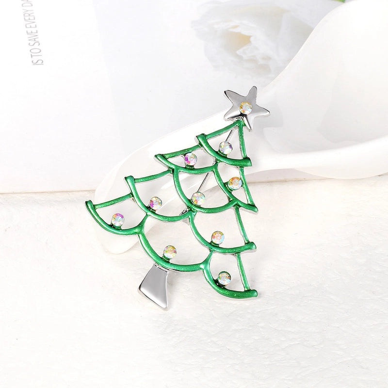 Minimalist Christmas Tree Alloy Pendant Necklace | Holiday Jewelry