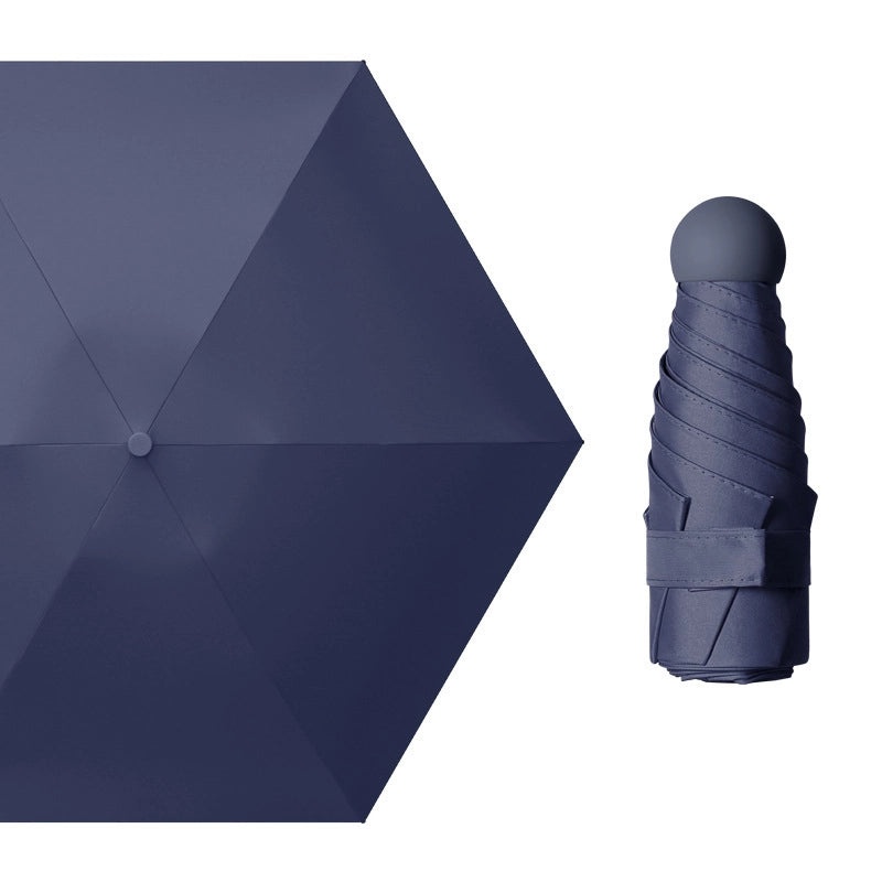 Mini Five-Fold Compact Umbrella | Portable Sun Shade Pocket Umbrella for Sun Protection with Custom Logo | Gifts & Promotional Products
